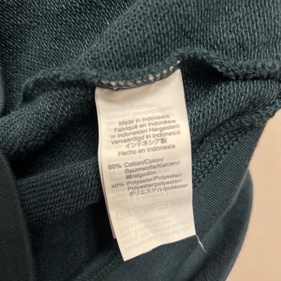 Madewell Forest Green Gathered Puff-Sleeve Sweatshirt XXS - Picture 2 of 4